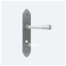 Gothic Lever Handles Privacy Bathroom Lock Backplate Pewter