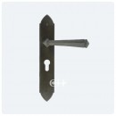 Gothic Lever Handles Euro Lock Backplate Beeswax