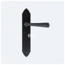 Gothic Lever Handles Plain Latch Backplate External Black