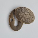 Croft Hammered Escutcheons in Brass Bronze Chrome Nickel