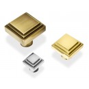 Henry Blake Art Deco Stepped Square Cupboard Knobs In Various Finishes