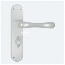 Ibra Lever on Privacy Bathroom Backplate Satin Chrome