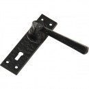 Kirkpatrick Lever Handle on Backplate in Black Argent or Pewter