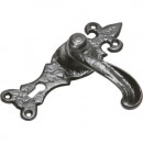 Kirkpatrick Lever Handle on Backplate in Black Argent or Pewter