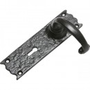 Kirkpatrick lever Handle on Backplate in Black Argent or Pewter