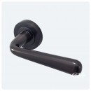 Classic Contemporary Lever Handles On Rose In Dark Bronze