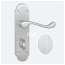 Oakley Lever on Bathroom Backplate Satin Chrome