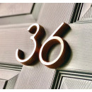 Philip Watts Solid Door Numerals in Aluminium Brass Or Bronze