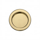 Round Pocket or Sliding door Flush Pulls Polished Brass