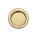 Round Pocket or Sliding door Flush Pulls Polished Brass