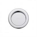 Round Pocket or Sliding door Flush Pulls Polished Chrome