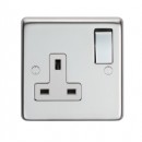 1 Gang Switched Socket in Black Brass or Stainless