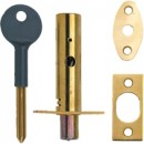 Yale Door Security Bolt with Key in Brass