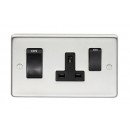 45A DP Switch And Socket in Black Brass or Stainless
