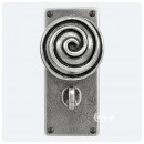 Finesse Design Pewter Swirl Knobs on Jesmond Bathroom Backplate