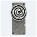 Finesse Design Pewter Swirl Knobs on Jesmond Latch Backplate