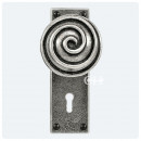 Finesse Design Pewter Swirl Knobs on Keyhole Backplate