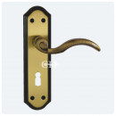 Wentworth Lever on Keyhole Lock Backplate Florentine Bronze