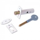 Yale Door Security Bolt with Key in White