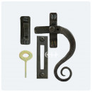 Monkey Tail Locking Window Handle Beeswax Black RH