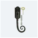 Locking Monkeytail Window Handle Beeswax Black RH