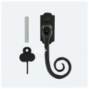 Locking Monkeytail Window Handles Traditional Black RH